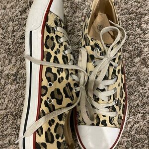 Leopard Print Canvas Sneakers
